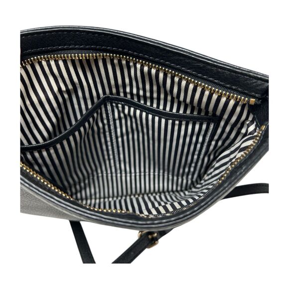 Kate Spade Black Purse Leather Crossbody Jackson Street Melisse Chain Striped - Picture 13 of 16